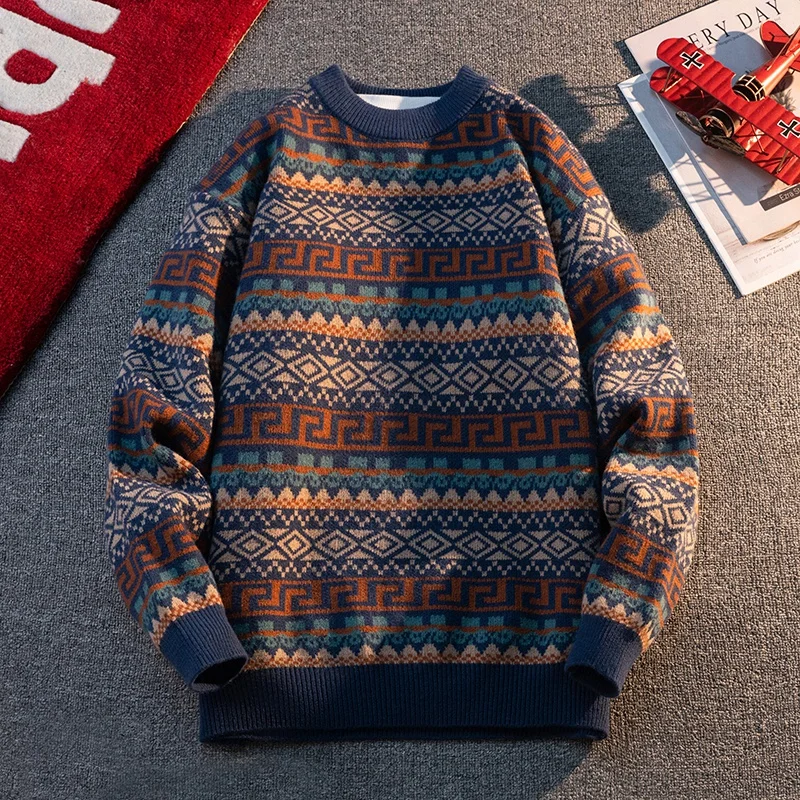 

GIOIOM's свитер, новый зимний свободный повседневный вязаный свитер с круглым вырезом и защитой от скатывания, топ с базовым слоем