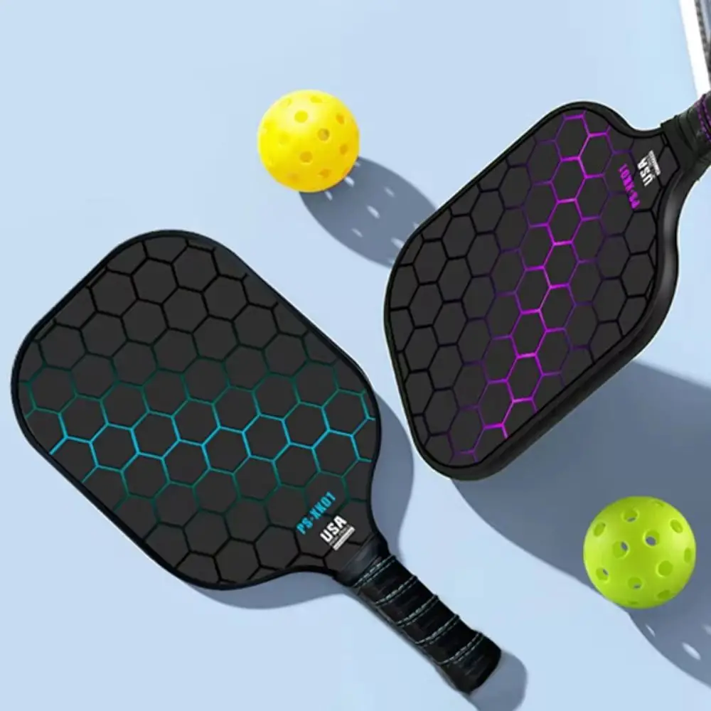 

Fiberglass Surface Pickleball Racket Lightweight Honeycomb Core Pickleball Paddle Set Durable 4 Balls Pickle Ball Rackets