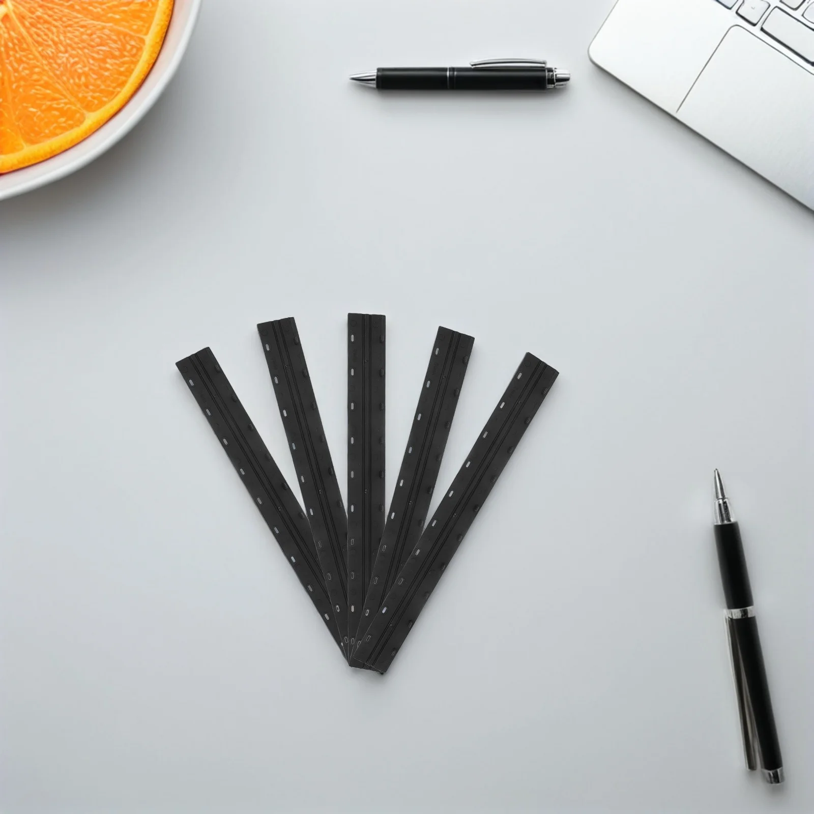 100pcs Plastic Bars 11.8X1.4X0.4 Inch For Paper Files Organizer File Grip Office Paper Clamp Document Strips Report Cover