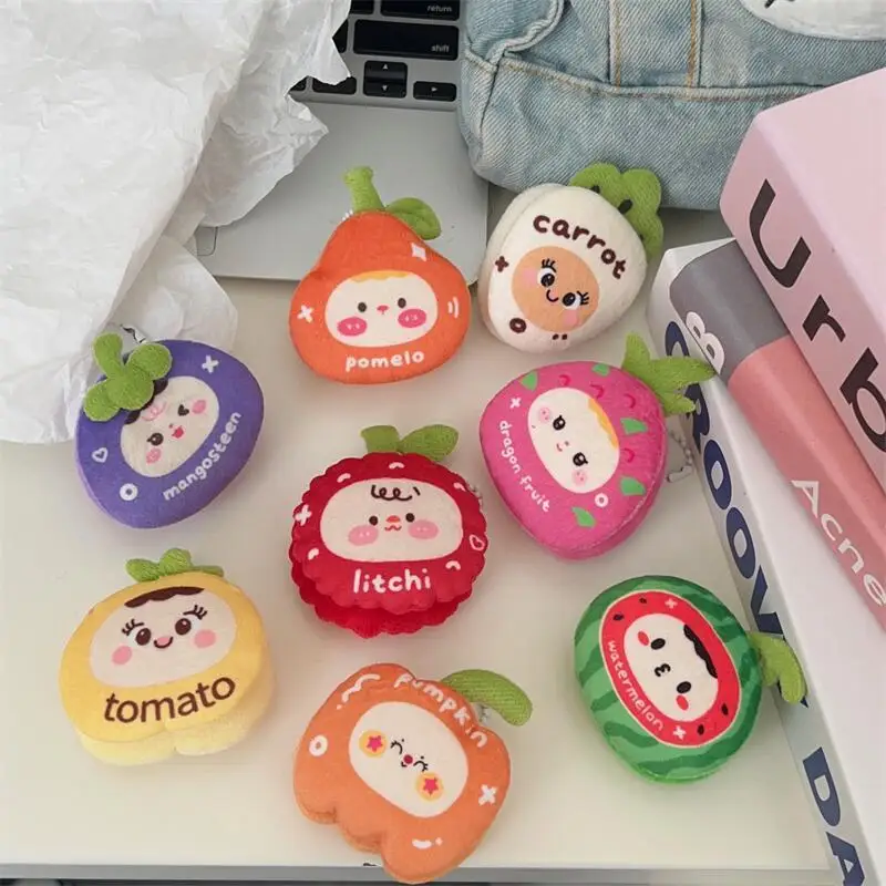 Xm1pc mode clé suspendus décoration accessoires cadeau dessin animé en peluche Simulation fruits poupée porte-clés Kawaii poupée sac à dos pendentif