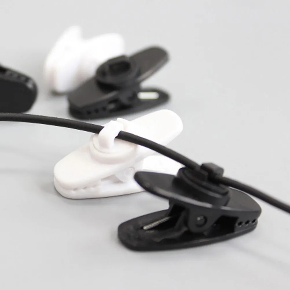 5Pcs Earphone Line Clamps Heavy Duty Rotating Headset Clips Flexible Cable Holders for Desktop and Vertical Horizontal Use