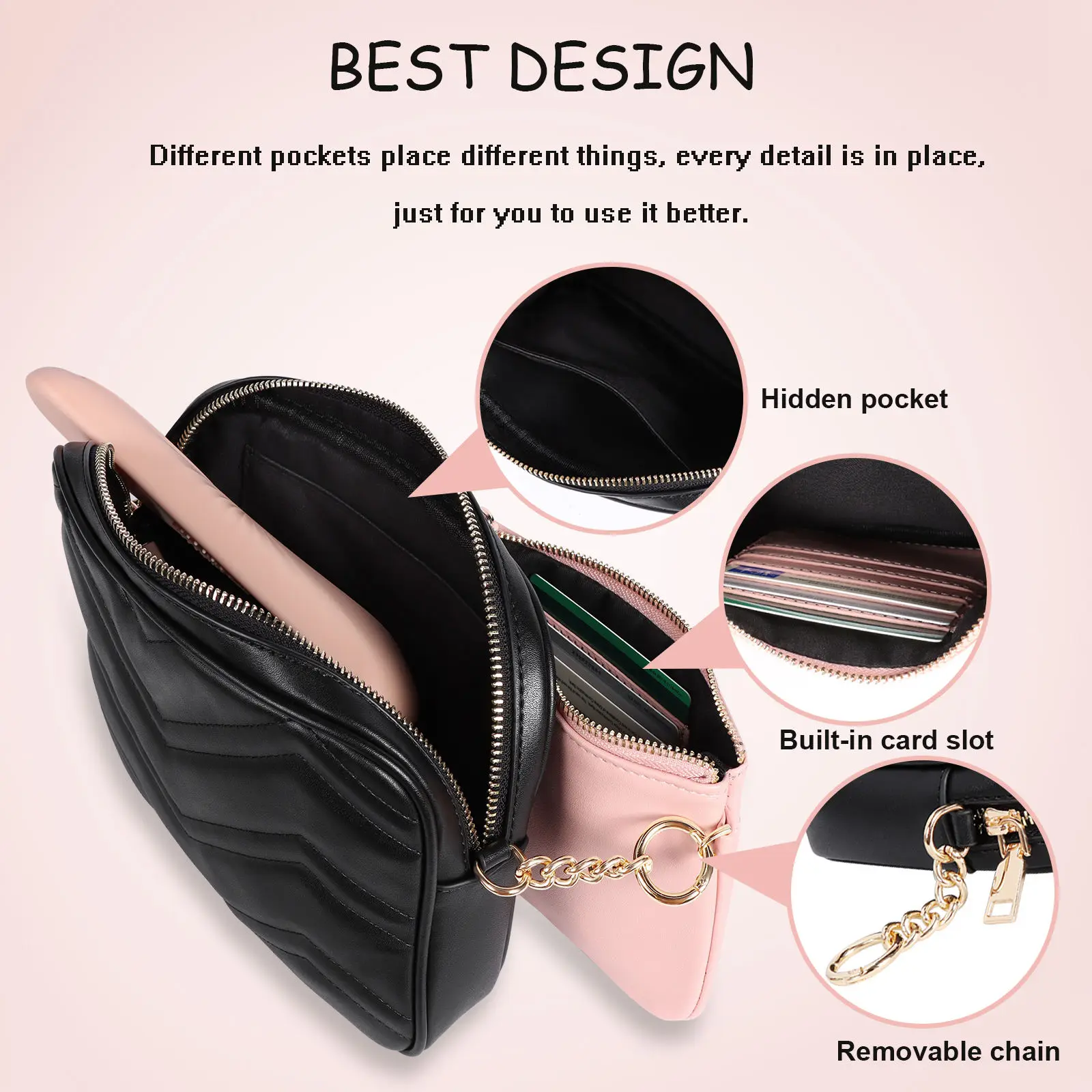 Gepersonaliseerde unieke damestas Crossbody lederen schoudertas Aangepast logo Exclusieve handtas met mini muntzakje Bruiloftspakket