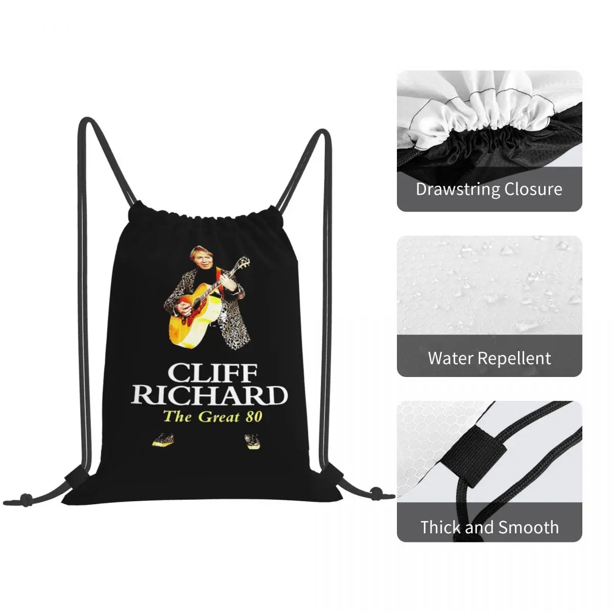 American Legend Singer Songwriter Actor Cliff Richard Backpacks Fashion Drawstring Bundle Pocket Sundries Bag Book Bags for Man