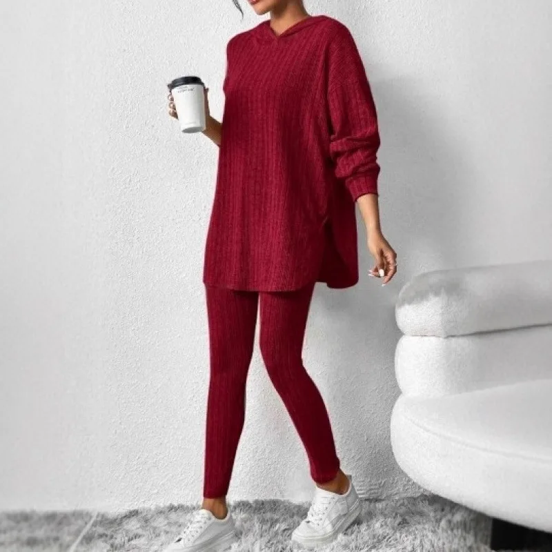 Damen Winter Pyjama Set mit Kapuze, Schlafanzug für Frauen, Bidol Nachtwäsche für Damen – Detail 7