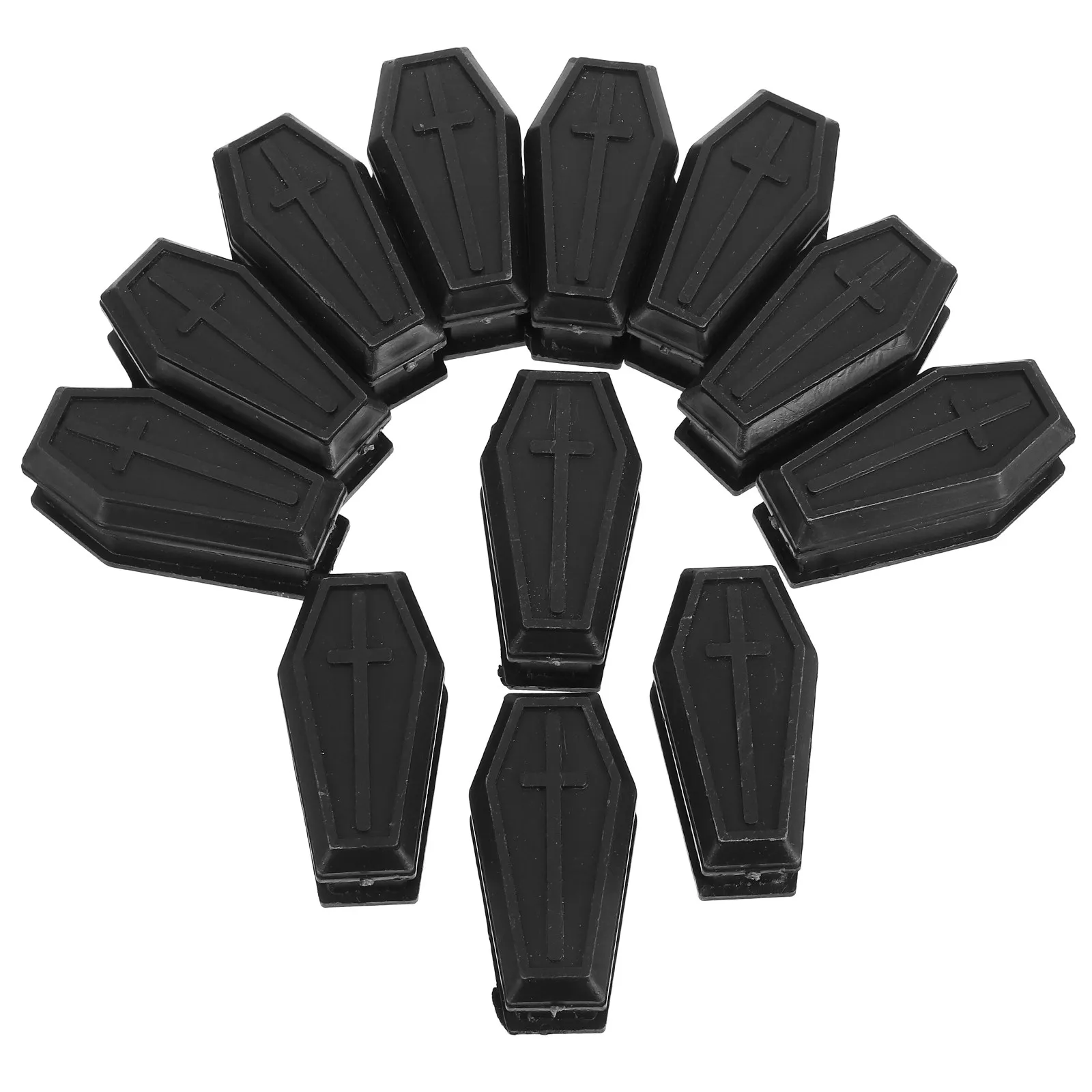 

12Pcs Miniature Coffin Boxes Halloween Decor Prank Props Party Favors Spooky Theme Craft Supplies Haunted House Accessory