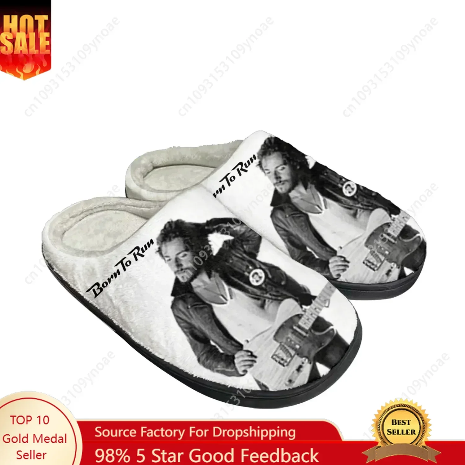 

Born To Run Home Cotton Slippers Mens Womens Sandals Bruce Springsteen Plush Bedroom Keep Warm Shoes Thermal Slipper
