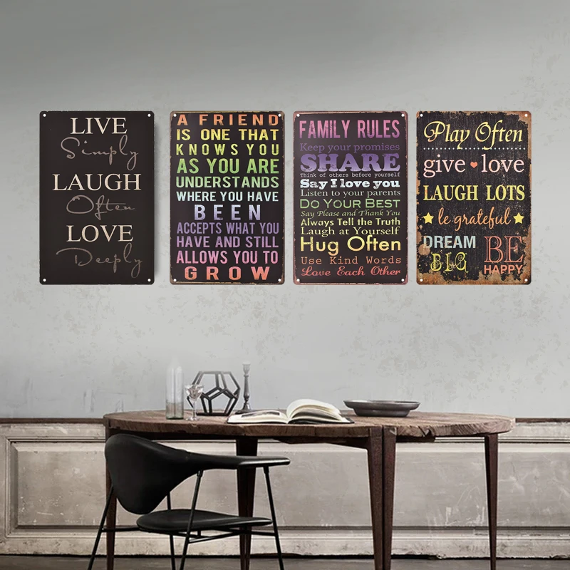 Life Metal Sign Vintage Inspiring SloganFunny Metal Poster Tin Sign Positive Quotes Metal Plaque for Family Cafe Man Cave Decor