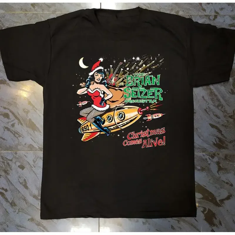 T-shirt en coton The Brian Setzer Orchestra Christmas Comes Alive Mc319