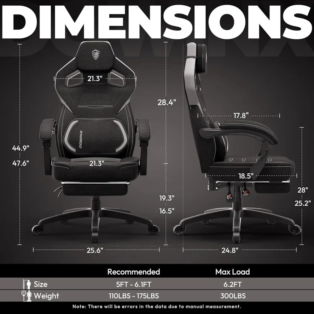 Ergonomic Lumbar Support Gaming Chair for Big and Tall, Wide Back Computer Chair with Footrest for Comfortable Gaming Sessions