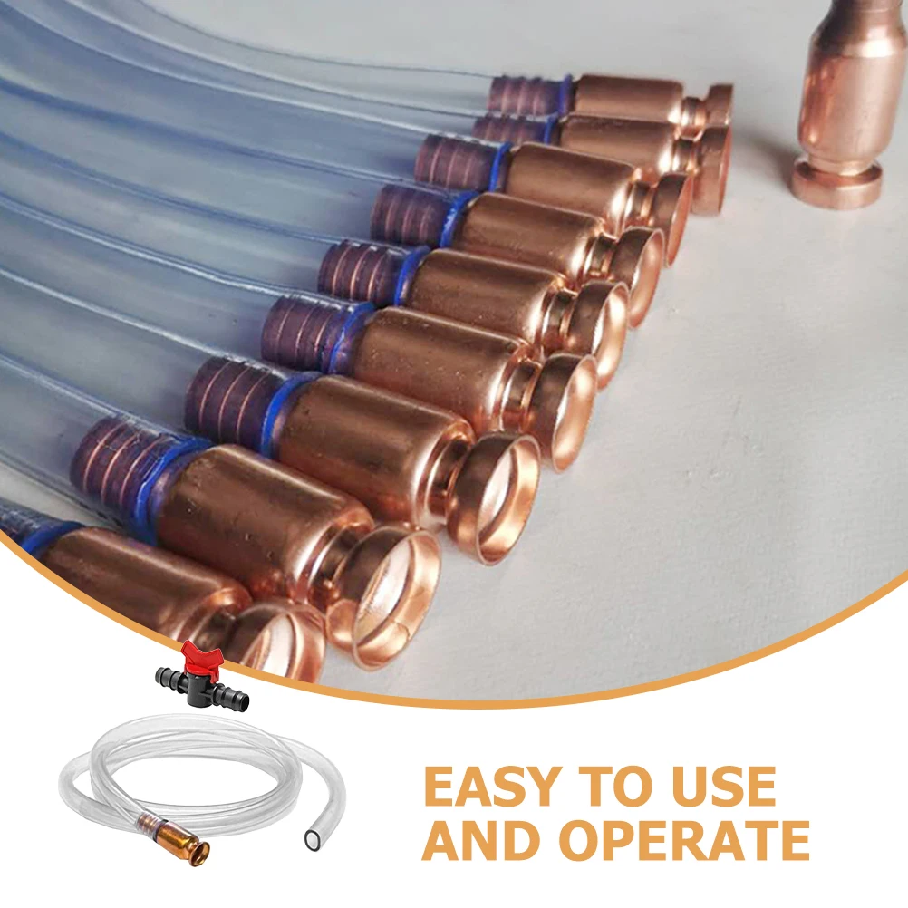 

1/2 Inch Copper Connector 2M Siphon Hose for Oil Transfer Tube Automatic Water Fuel Pump Liquid Transfer