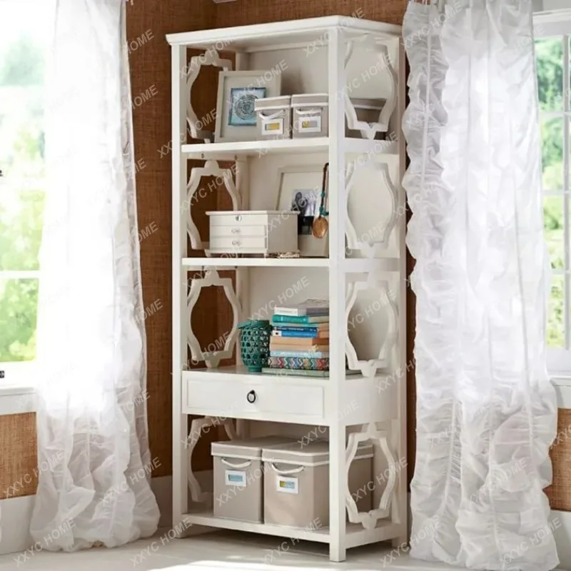XXFactory Direct  Simple Light Luxury Solid Wood Bookcase Modern Children's Storage Cabinet