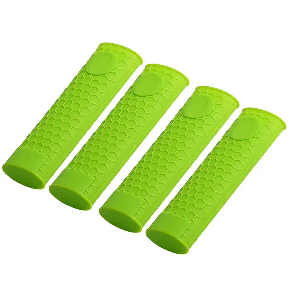 4Pcs Silicone Handle Sleeve for Hot Pots Pans Heat Protection Non Slip Grip Cast Iron Skillet Cover Stylish Kitchen Essential