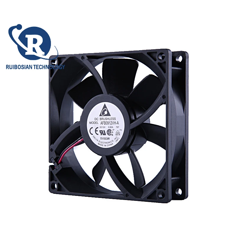 DELTA AFB0912VH 9025 9cm 0.6A 12V 2-wire High Air Volume Double Ball Fan