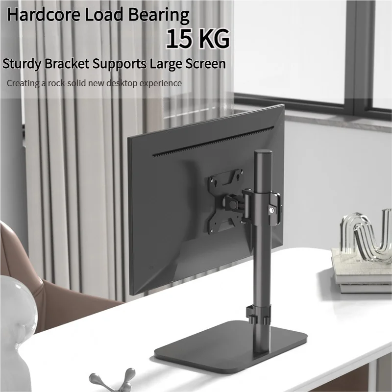 

Adjustable Single Monitor Mount, Adjustable Height Tilt Swivel Monitor Arm, with Base,Fits 14 to 43" Computer Monitor Stand 15KG