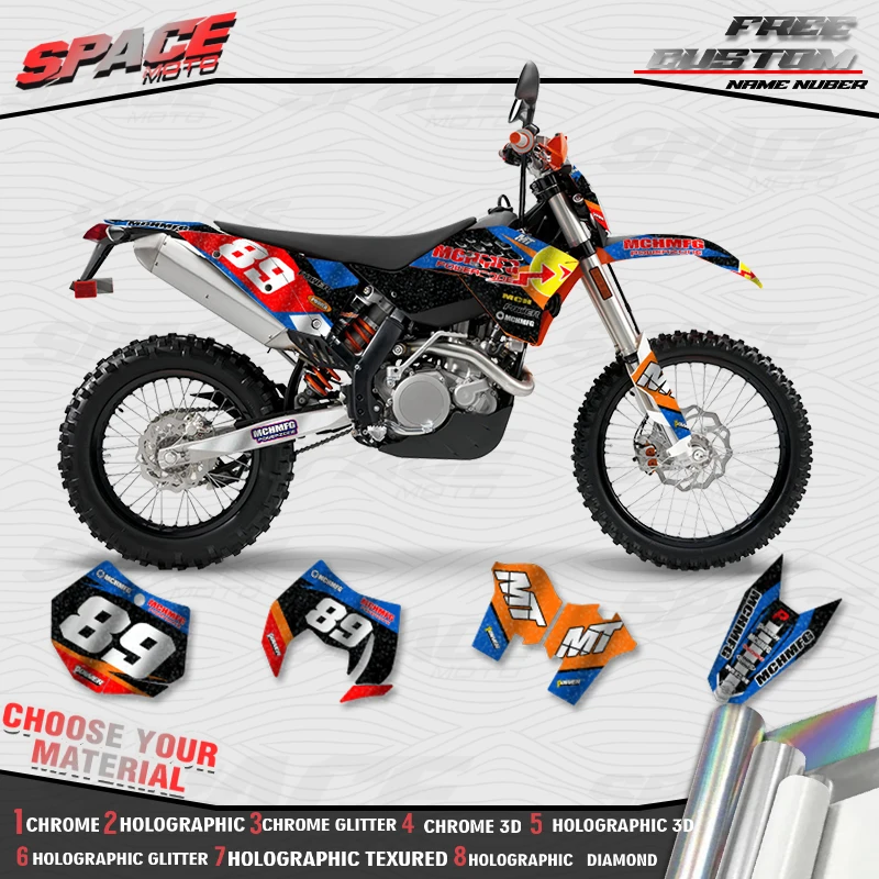 SPACE MOTO Custom Motorcycle Graphics Background Decals Stickers For KTM 07-10 SXF 08-11 EXC