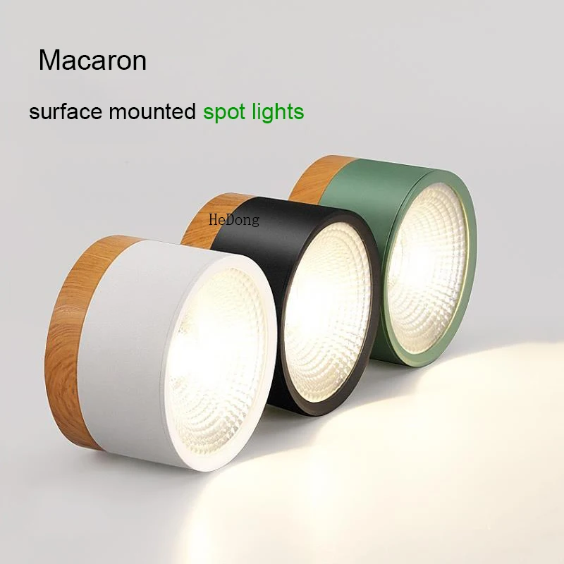 LED Downlight dimmable 10W 12W 15W 18W Nordic wood modern Led surface mounted ceiling light spotlight, interior decoration ligh