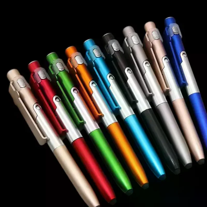 4-in-1 Multifunction Ballpoint Pen LED Light Foldable Phone Stand Night Reading Writing Pencil For Office School Students
