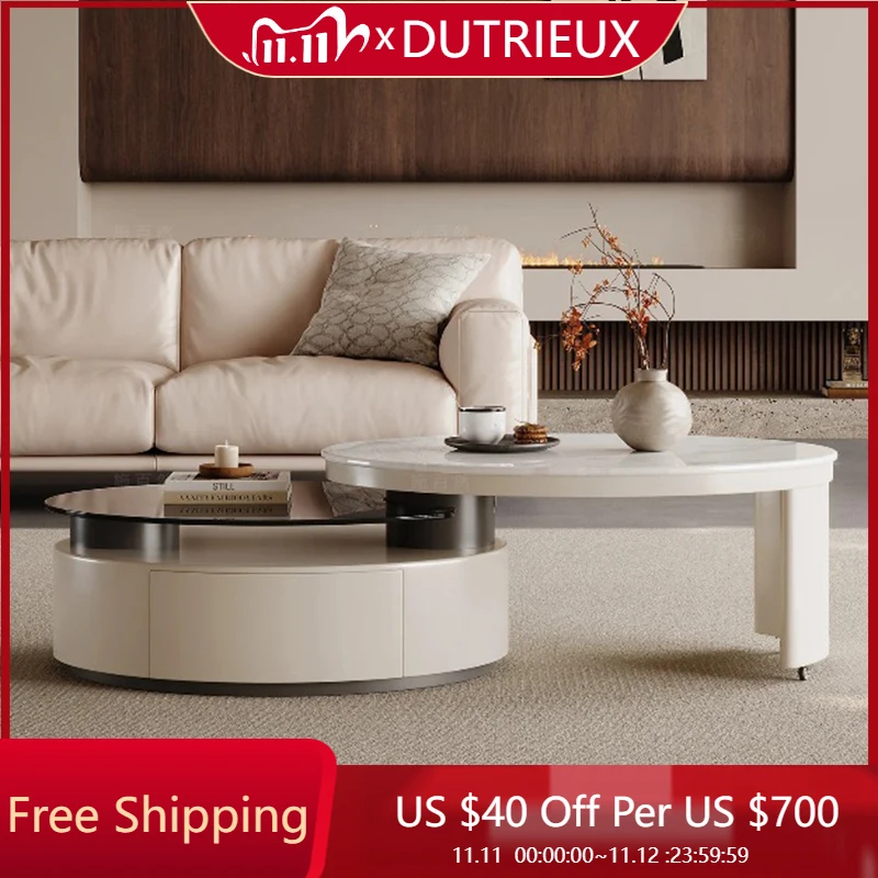 

Save Space Luxury Coffee Table Minimalist Premium Effect Cream Cloud White Coffee Table Unique Simple Couchtisch Home Decoration