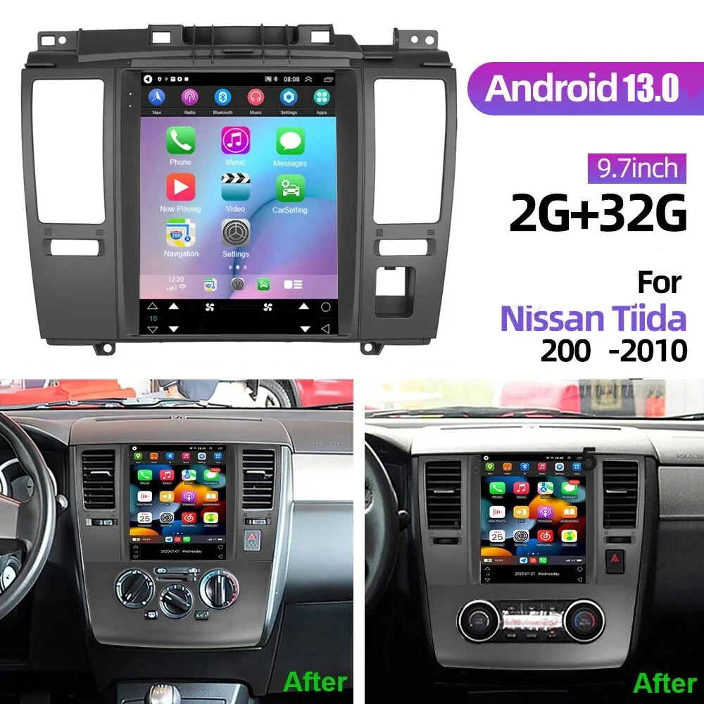 2 Din Radio samochodowe Android 13.0 dla Nissan Tiida 2004-2013 multimedialny odtwarzacz wideo nawigacja GPS DVD FM Audio Carplay Stereo 4G