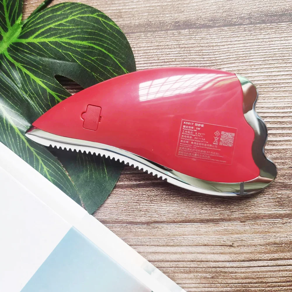 الكهربائية شد الوجه غواشا مكشطة مجلس الرقبة كشط تهتز إزالة التجاعيد الوجه التخسيس مدلك لوحة ميريديان فرشاة #6