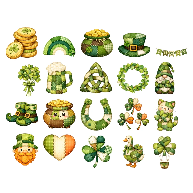 

Big Lucky Easter St Patrick DIY Iron-On Transfer Iron On Patches For Clothing Sticker Heat Transfer T-Shirt For Pet Doll Cothes
