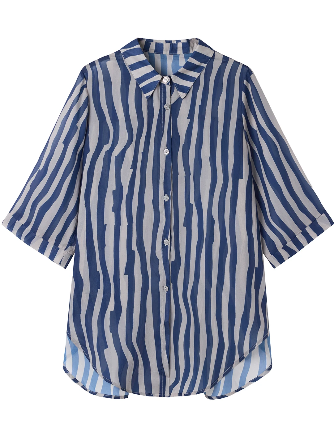 Summer Faion Striped irt Colletto ampio e vestibilità casual Sle Effetto dimagrante Seven Sve Top da donna Premium Quali