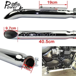 For Harley Chopper Bobber Road King CG125 GN125 Motorcycle Turn Out Galvanized Iron Exhaust Muffler Slash Cut Silencer Pipes