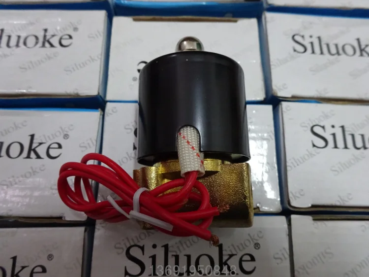 2 pieces Siluoke brand solenoid valve 2W-025-08 two-position two-way solenoid valve gas spray paint spray oven solenoid valve