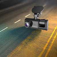 1080P 3-Channel Car Wifi Dash Cam with 2-Inch IPS Screen Front Rear Interior Recording Vehicle Camera DVR
