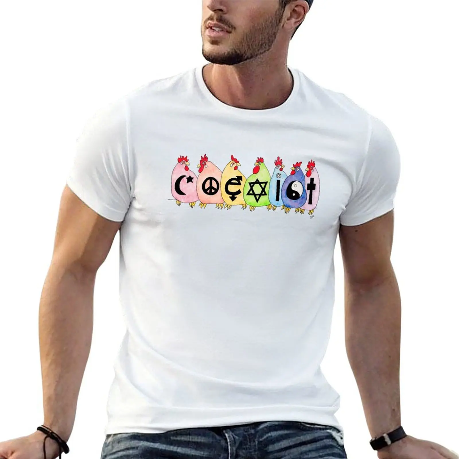 

Coexist Hens T-Shirt t shirts for man pack white man t shirt designer man t shirt luxury T-shirt