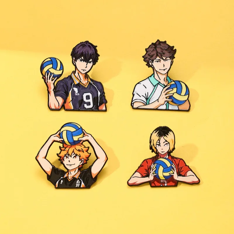 2026 New HOT Volleyball Youth Anime Peripheral Brooch Chuan Che Lonely Claw Grinding Character Japanese Cartoon Badge Decoration