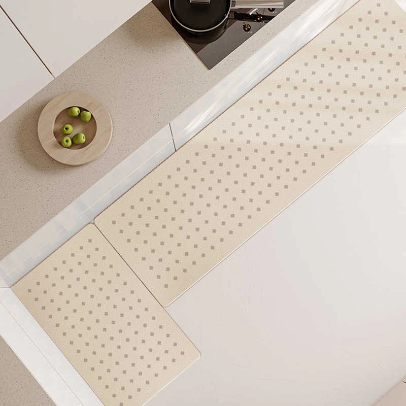 VIKAMA 1/2pcs Simple Cream Air Kitchen Floor Mat Non-Slip Easy Maintenance Corridor Carpet Bathroom Entrance Door Mat Home Decor