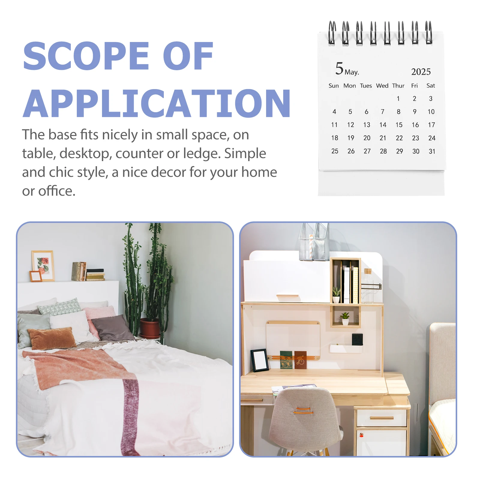 2025 Mini Desk 2024 2025 Thick Paper Desktop Calendar for Office Small Standing Calendar Simple Chic Design for Teachers