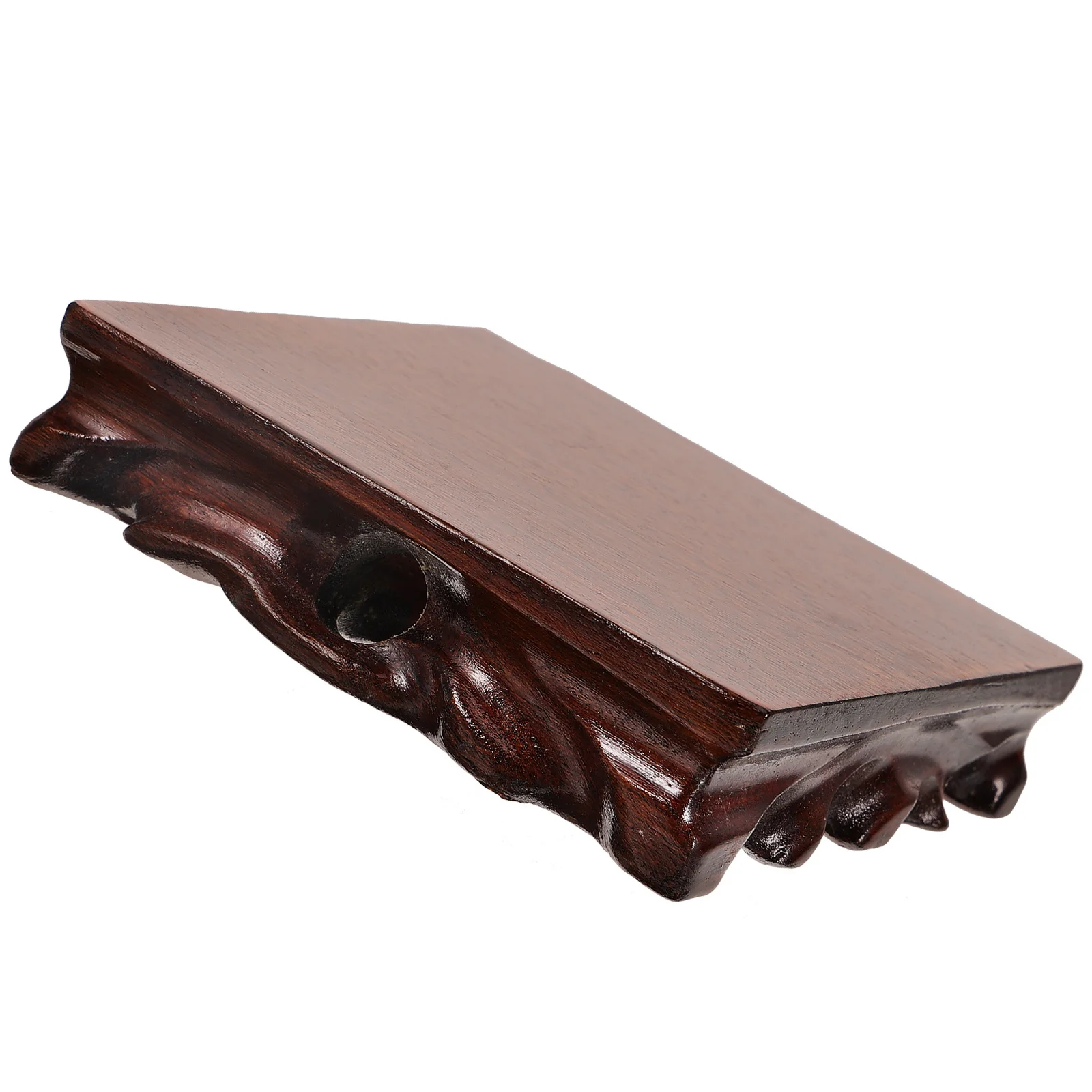 

12cm Wood Display Base Sturdy Buddha Statue Stand Handicrafts Showcase Simple Generous Design Wood Base