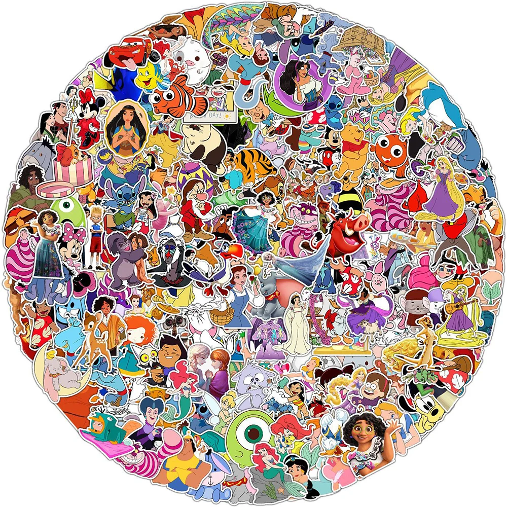 

10/50/100/200pcs Disney Funny Anime Stickers Stitch Mickey Mouse Cute Cartoon Decals Toy DIY Phone Suitcase Laptop Diary Sticker