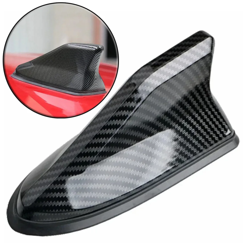 

Carbon Fiber Look Car Roof Top Mount Shark Fin Aerial Antenna Toppers Auto Radio AM FM Antenna Signal Amplifier BHL2000-FRO