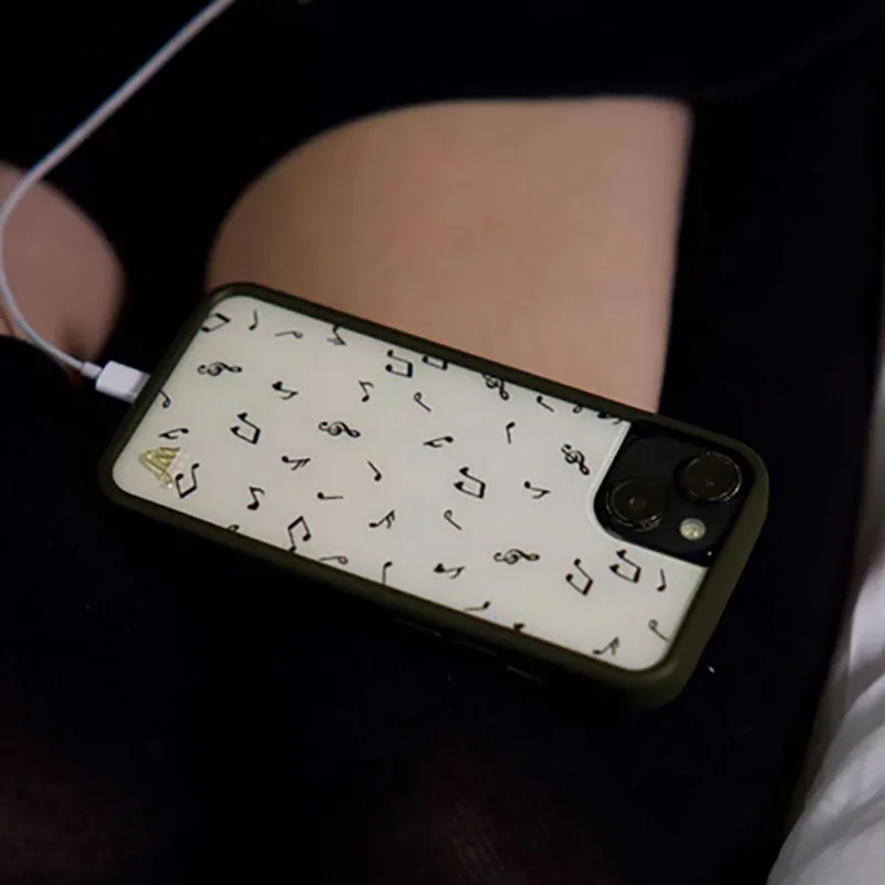 Wildflower Love Notes Phone Case for iPhone 17 16 15 14 13 12 Pro Max Plus WF Musical notation pattern shockproof Cover Coque