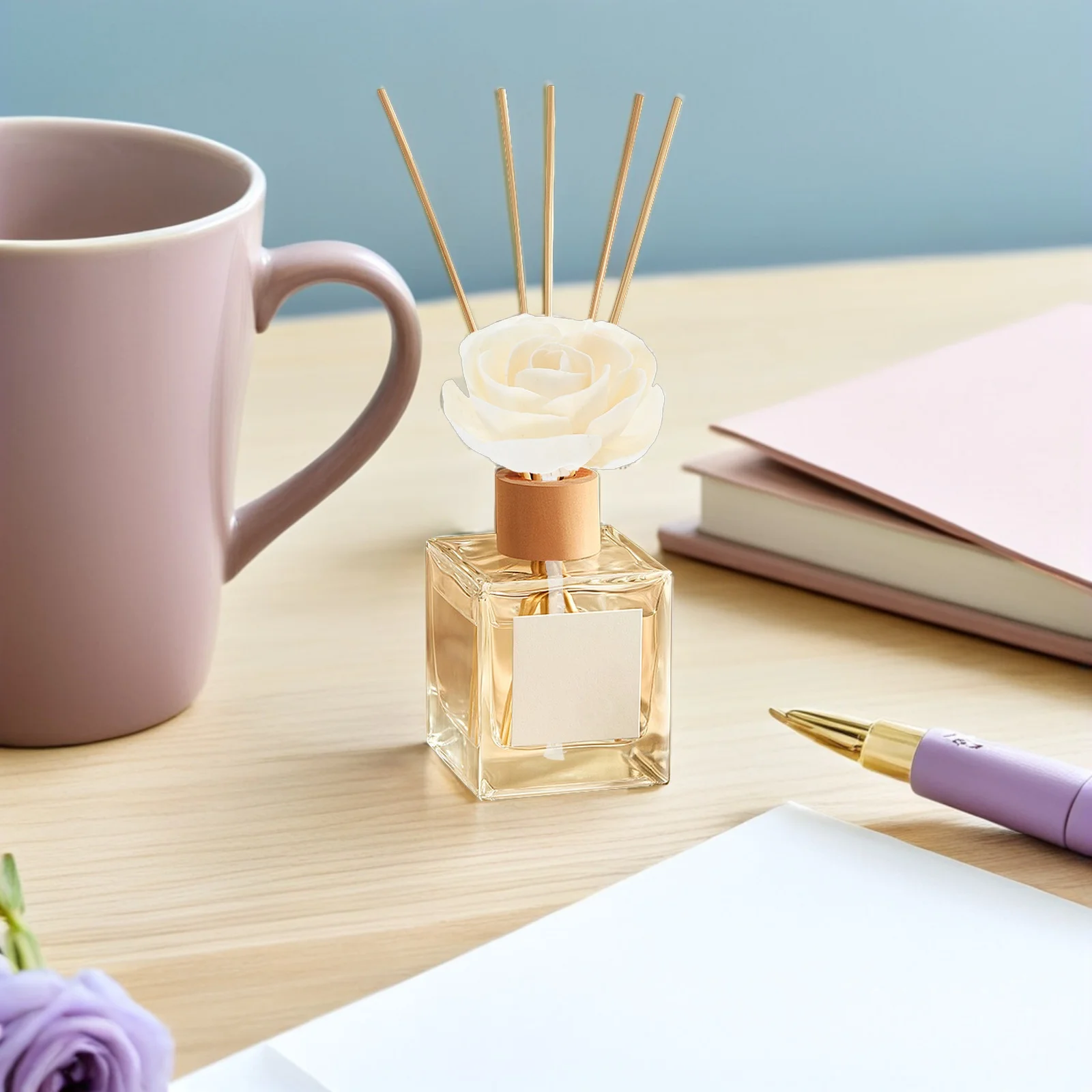 4 قطعة العصي الناشر زهرة اصطناعية القطن حبل الفتيل عديمة اللهب الروائح الملء للزيوت الأساسية زهرة العطر