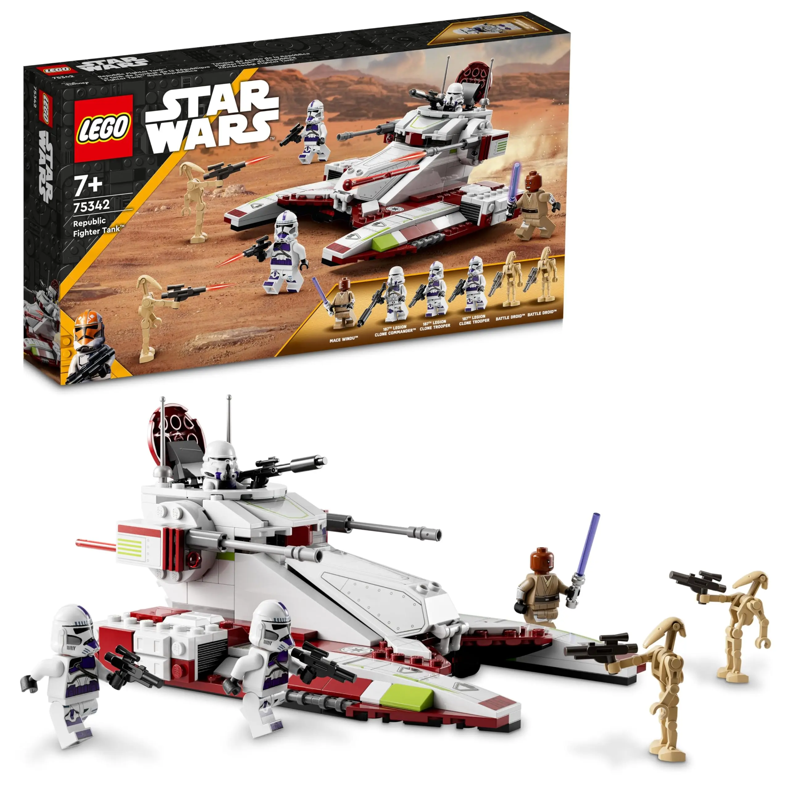 LEGO Star Wars Republic Fighter Tank Building Blocks giocattoli per età 7 + compleanno natale capodanno regalo 75342