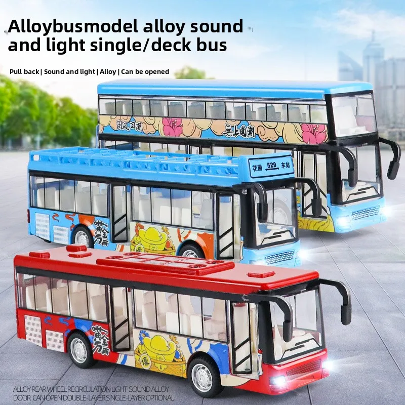 1:60 سبيكة حافلة المدينة نموذج المركبات مدينة اكسبرس حافلة حافلات مزدوجة دييكاست المركبات اللعب مضحك التراجع سيارة الأطفال الاطفال الهدايا