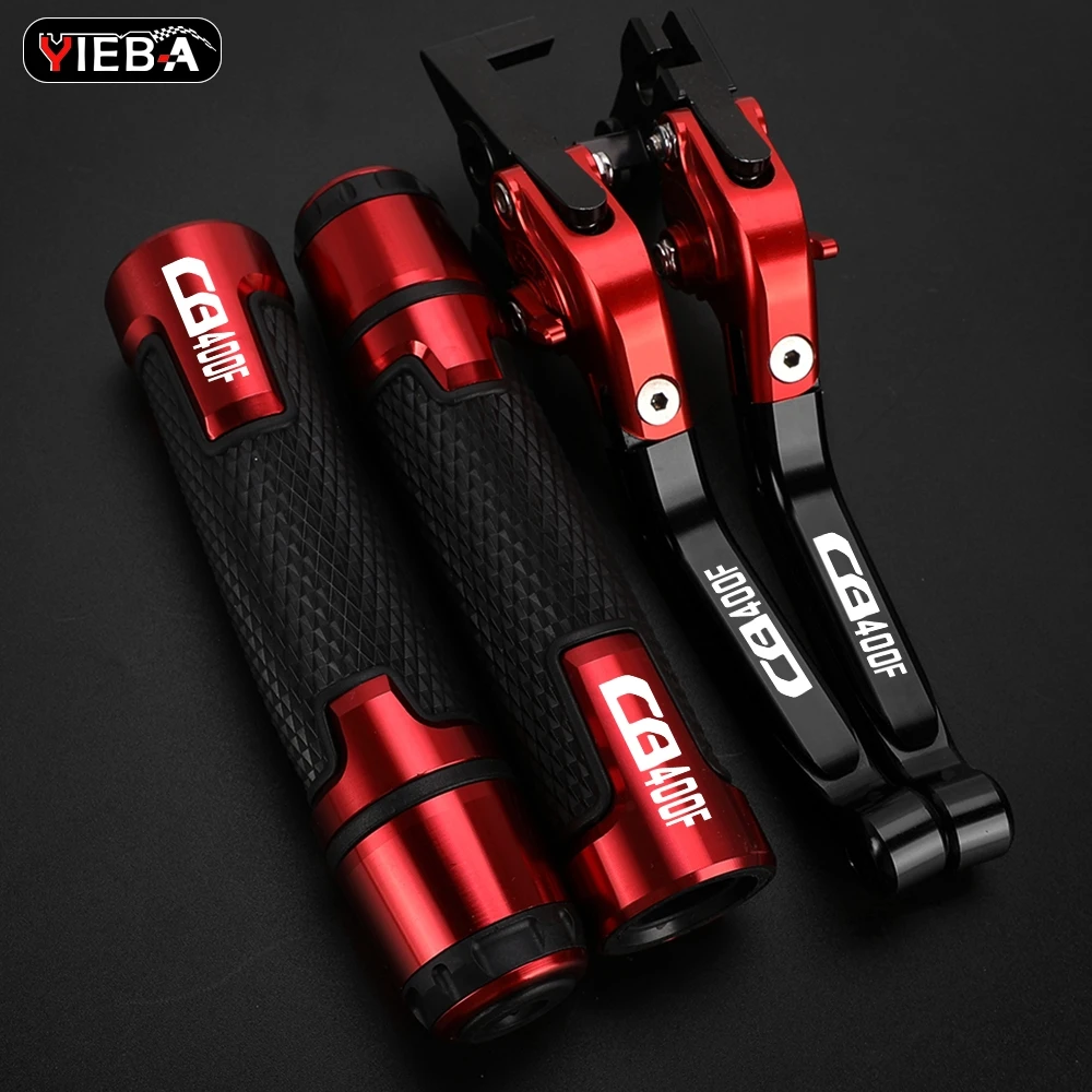 

Motorcycle Adjustable Brake Handle Clutch Levers For Honda CB400F CB 400 F CB-400F 1989-1991 1992 1993 1990 Handlebar Grips Ends