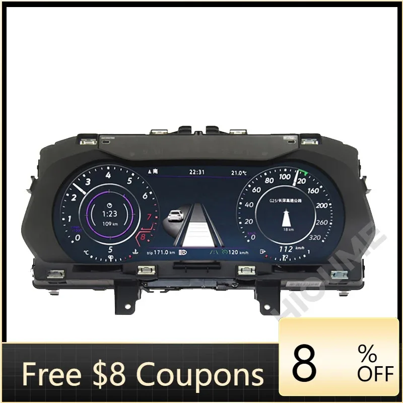 

Car Virtual Instrument Cluster Speedometer Digital Dashboard Panel LCD Cockpit Tiguan 2016 -2020