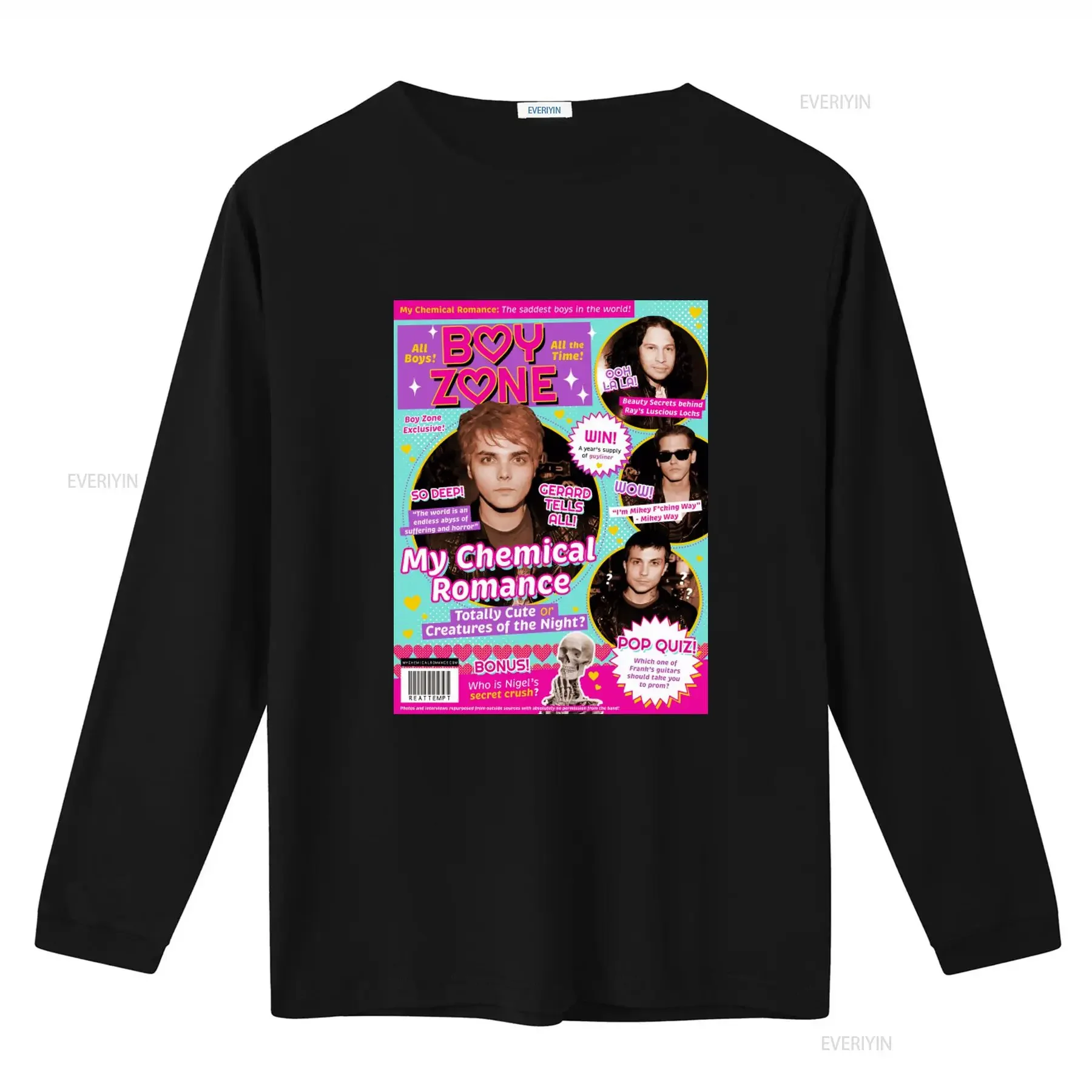 MCR My Chemical Romance Boy Zone Magazine Cover 2022 Tour T Shirt Men s Small Exclusive Design Deep Themes Pop Quiz Fun homme