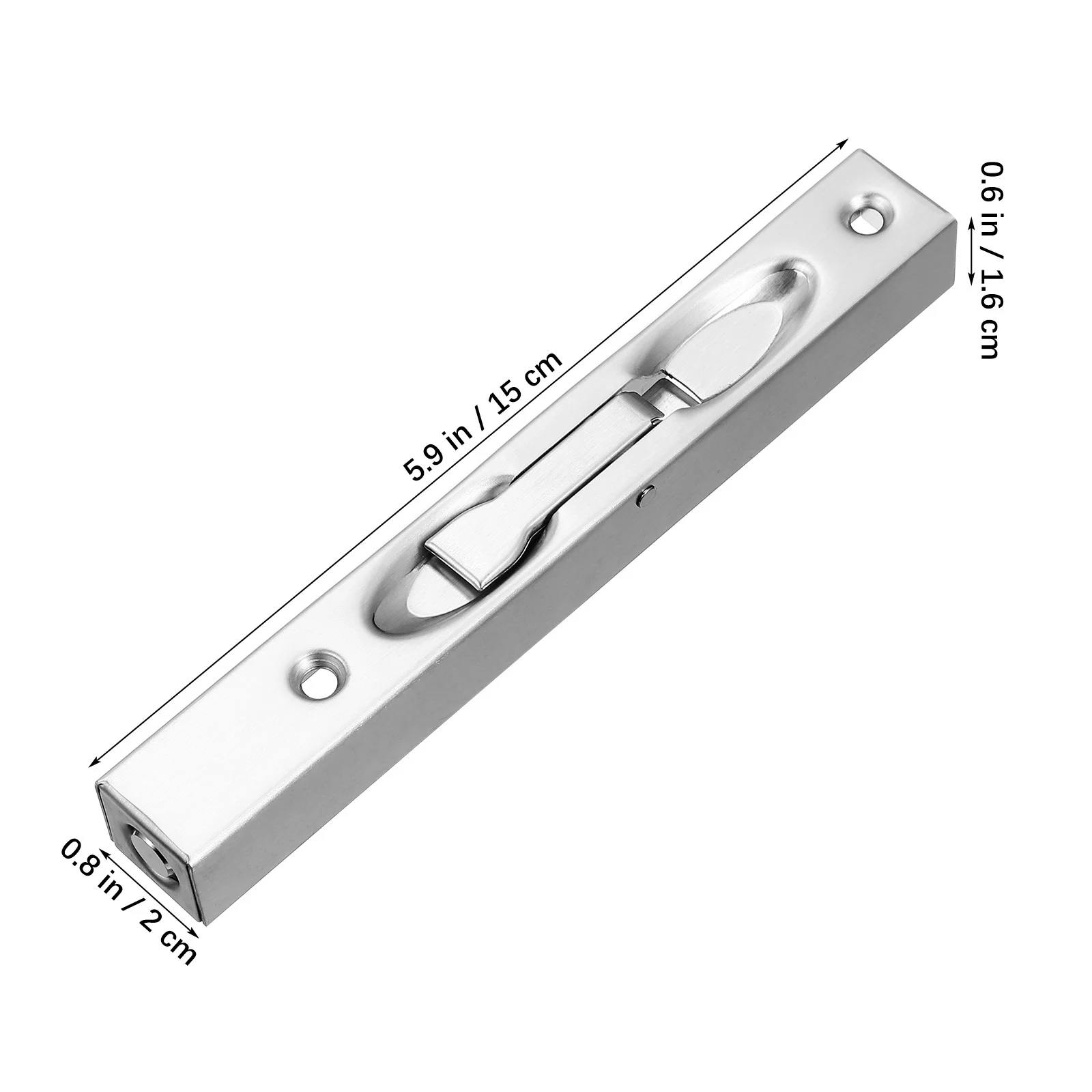 2세트 도어 보안 볼트 플러시 래치 더블 도어용 스테인리스 스틸 숨겨진 잠금 슬라이드 메커니즘 설치가 쉬운 하드웨어