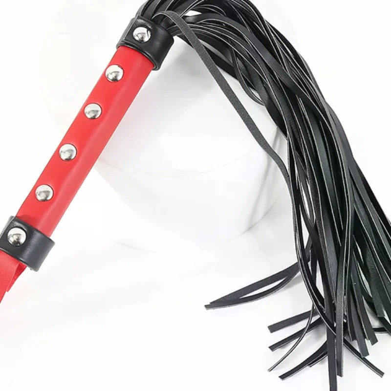 High Quality Pu Leather Pimp Whip Racing Riding Crop Party Flogger Hand Cuffs Queen Colourful Horse Riding Whip