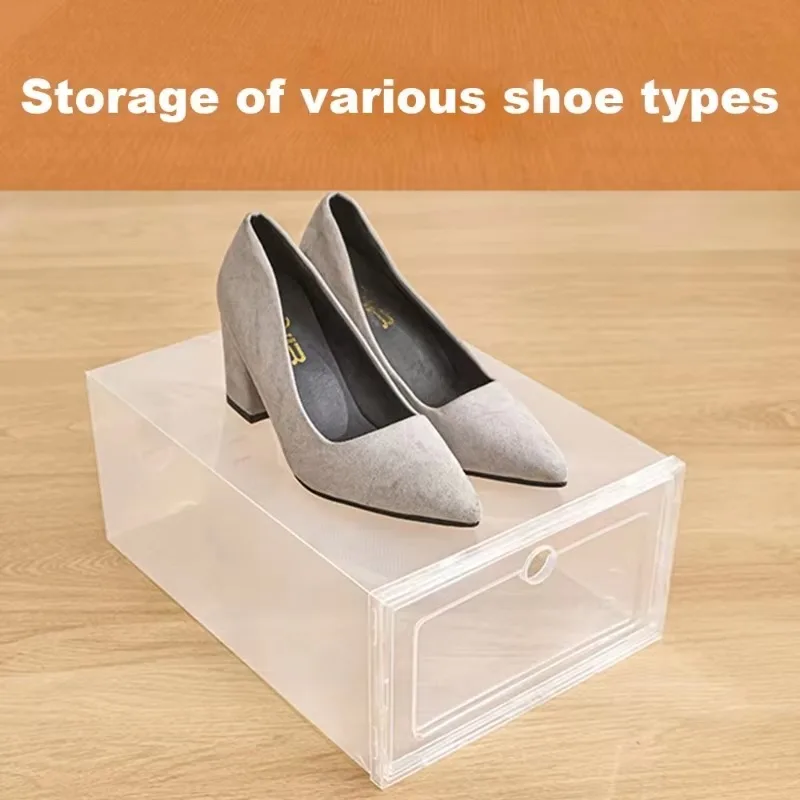 Shoe Organizer Storage Box Transparent Plastic Drawer Type Home Rack Shoe Cabinet Dustproof Stackable Box Home Accessories