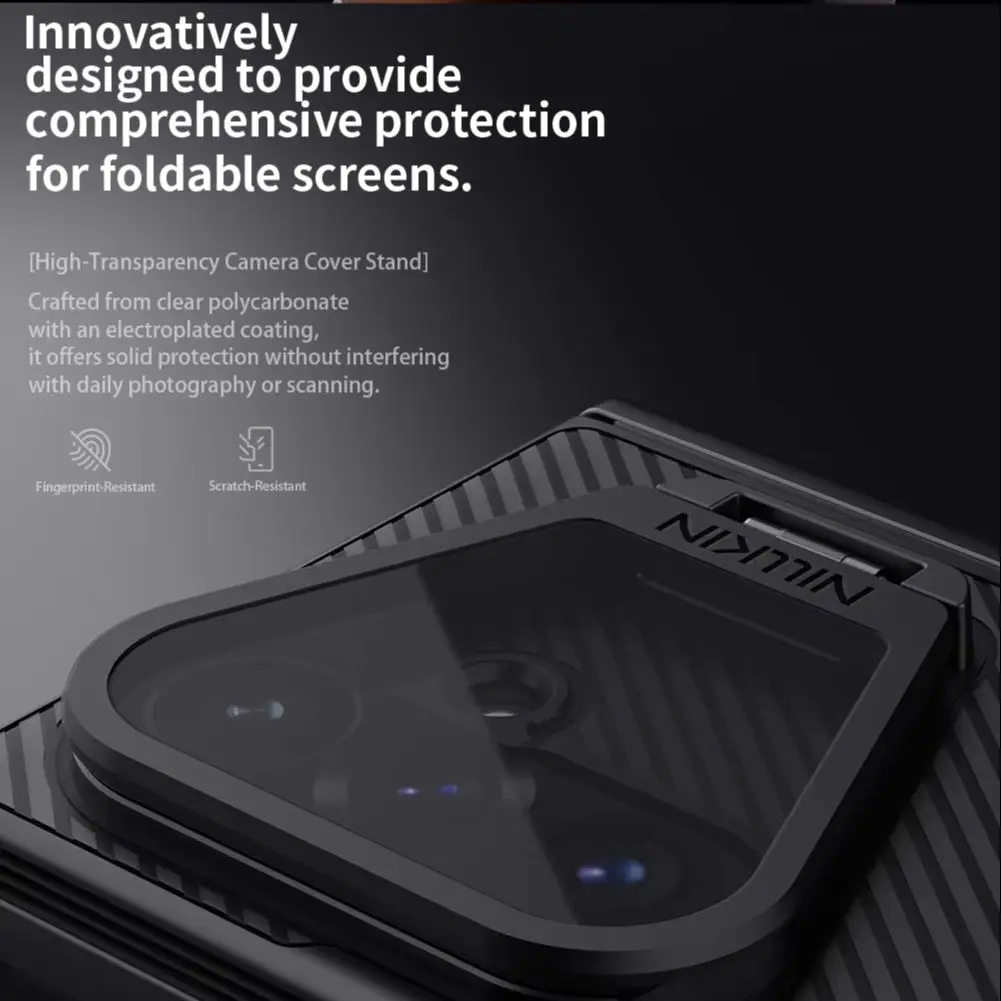 NILLKIN Magnetic Case for Samsung Galaxy Z Fold 8 Ultra Clear Lens Guard Kickstand Hinge Cover TPU + PC Shockproof Armor