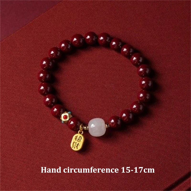 Feng Shui Wealth Bracelets For Woman - Natural Cinnabar Bracelet For Woman Protection Bring Luck Prosperity Attract Money