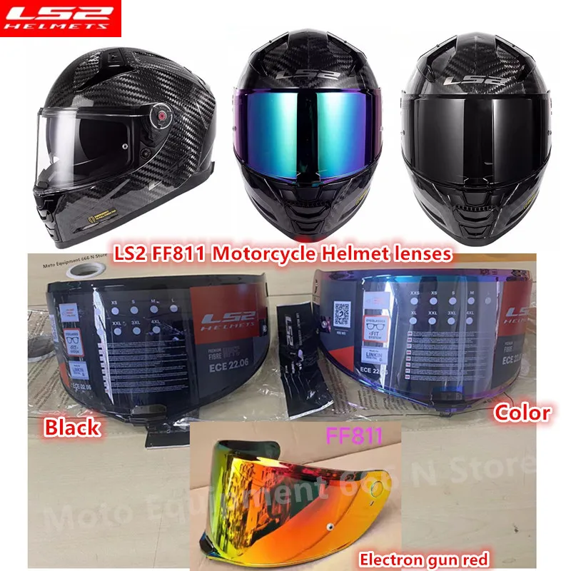 

LS2 FF811 Visors Full Face Motorcycle Helmet Color Lens Black Silver Visor Original Anti fog sticker