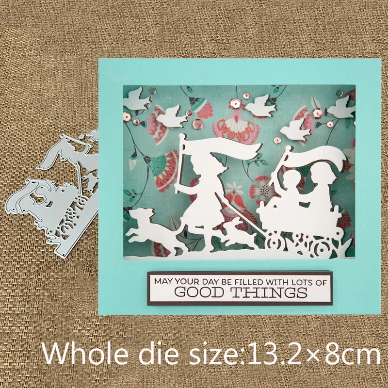 New Design Craft Metal Cutting Dies cut die Bunny puppy kid outing play crapbooking Album Paper Card Craft Embossing Die Cuts